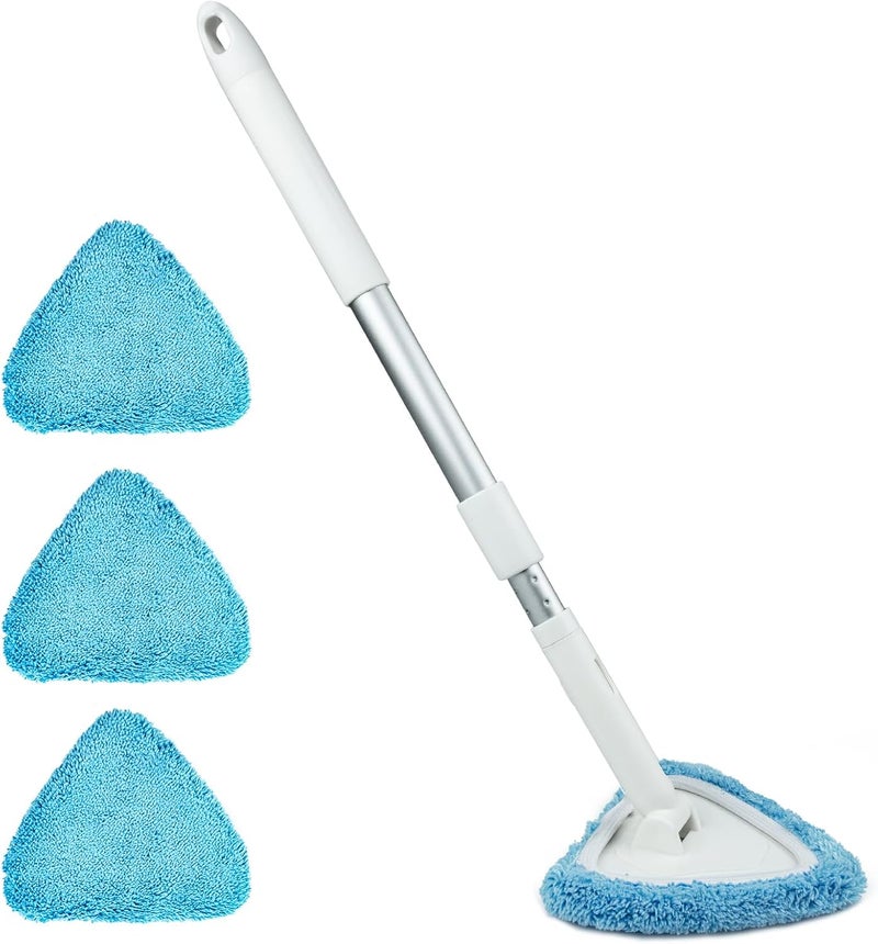 BITOPE Windshield Cleaning Tool, 26" Adjustable Handle, 3pcs Microfiber Pads, Ideal for Cleaning Inside Exterior SUVs, Trucks, RVs, Glass Mirror & More - Image 1